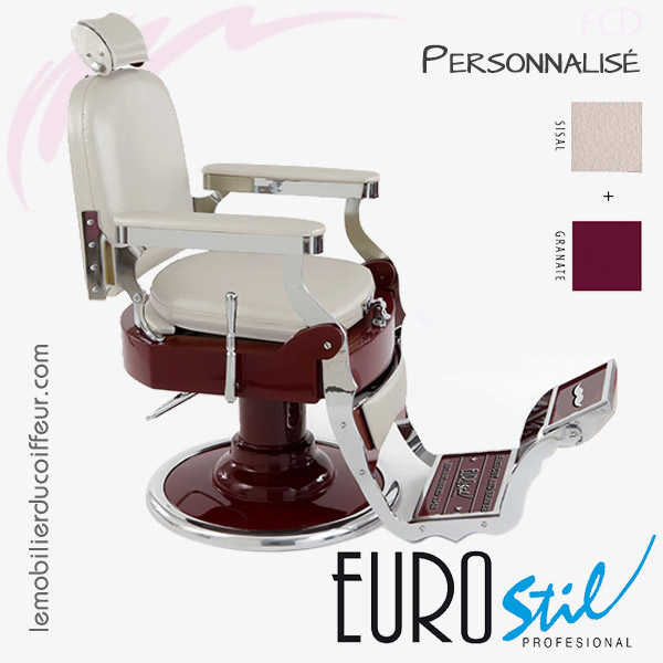 Fauteuil Barbier | PERSONNALISÉ  (Rouge/Blanc) | Eurostil