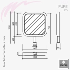 IPURE Led (Dimensions) | Coiffeuse | NELSON Mobilier