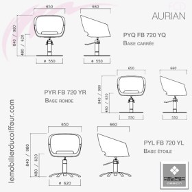 FAUTEUIL DE COUPE - AURIAN (Dimensions) - Nelson Mobilier