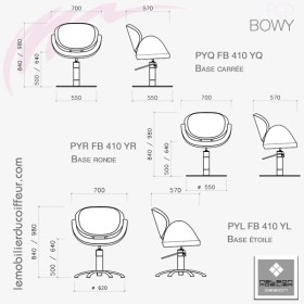FAUTEUIL DE COUPE - BOWY (Dimensions) - Nelson Mobilier