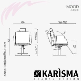 FAUTEUIL DE COUPE - MOOD UNISEX (Dimensions) Karisma