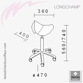 LONGCHAMP (Dimensions) | Tabouret de coiffeur | NELSON mobilier