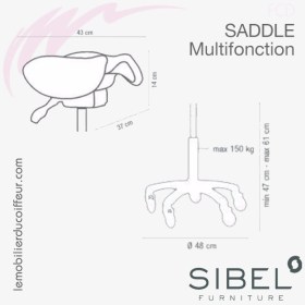 SADDLE MULTIFONCTIONS (Dimensions) | Tabouret de coiffeur | SIBEL Furniture