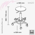 BANZAÏ (Dimensions) | Tabouret de coiffeur | NELSON mobilier